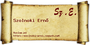 Szolnoki Ernő névjegykártya
