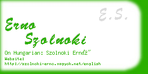 erno szolnoki business card